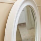 Round wall mirror by Carrara & Matta, white plastic bezel, Italian 1970s vintage