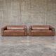 2 x Desede sofa / De Sede / Brown leather / DS-47 / matching patina of age /