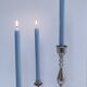 Three vintage metal chrome glass candlesticks