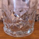 Beautiful quality vintage French cut glass ice bucket with fixed handles 4502