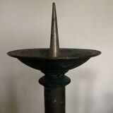 Pair of XXXL bastide candlesticks in patinated metal