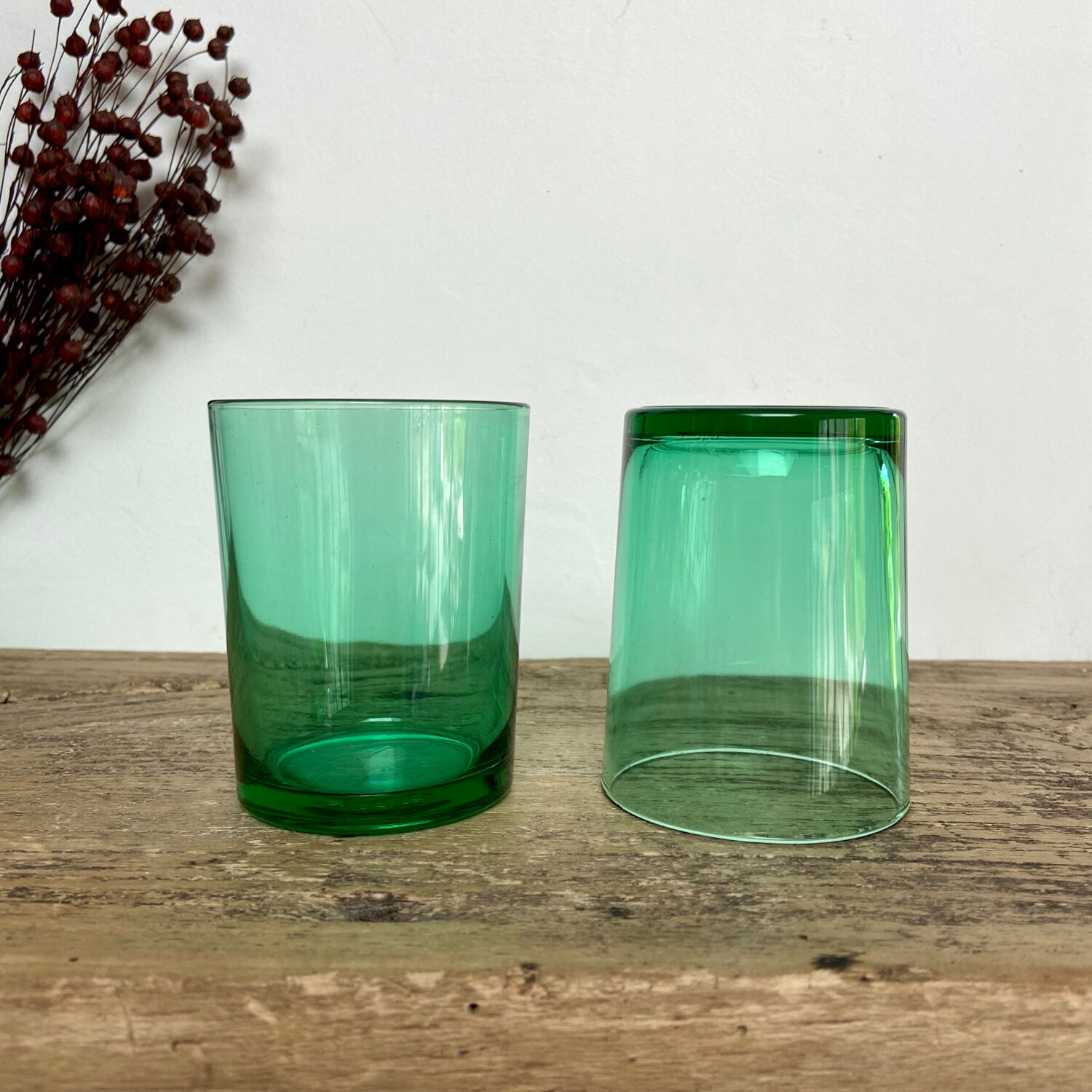 6 vintage glasses "Huile Lesieur"