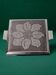 Space age floral grey ceramic trivet, Spain, 1970s