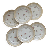 6 vintage Céranord France “Cheverny” dessert plates - Floral pattern