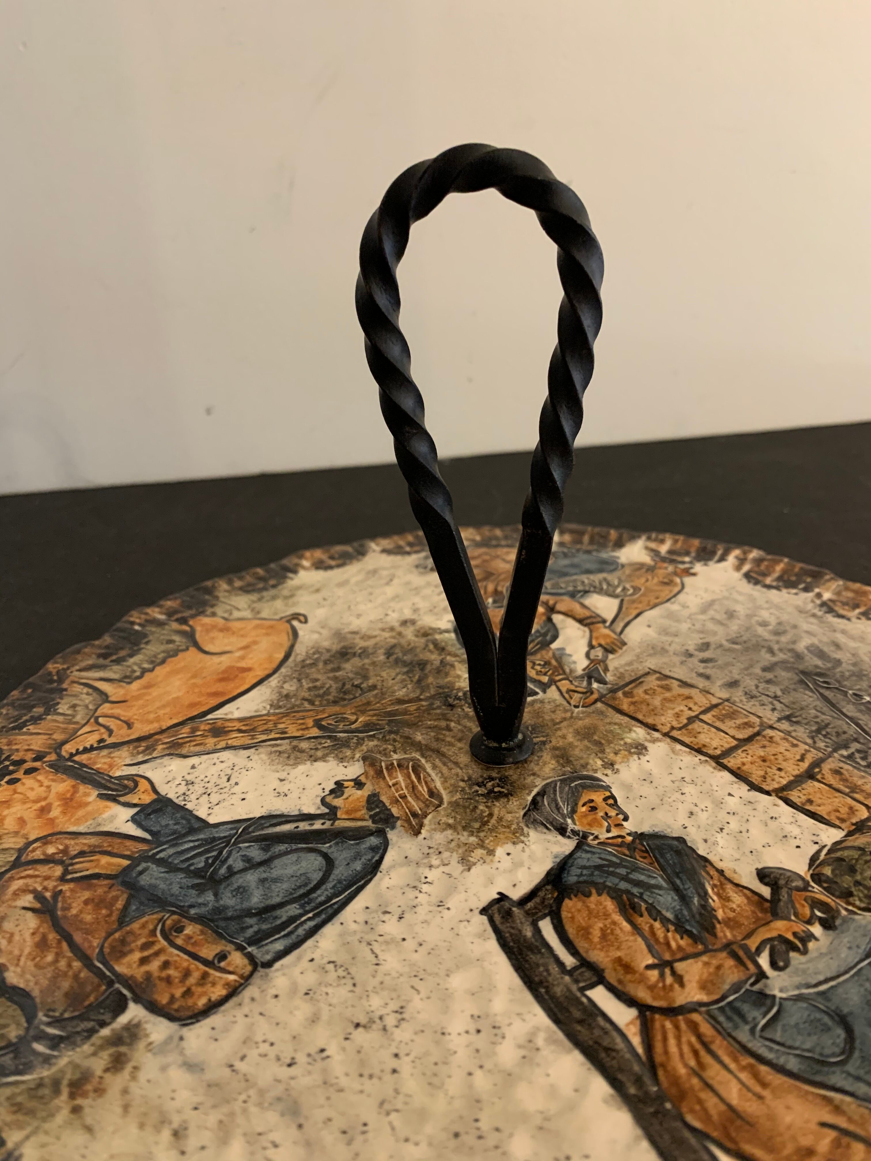 Bruno Dose ceramic cheese platter, Pottery du Breuil