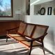 Teak bench sofa and cannage
