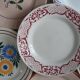 Set of 6 flat plates mismatched Digoin, Sarreguemines, Choisy le roi and Luneville