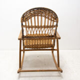Mid century wicker rocking chair, czechoslovakia, 1960´s
