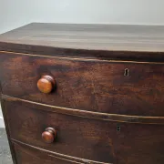 Antique Mahogany Bow Front Chest of 3 Drawers Georgian c1800-1830 Splay Fee