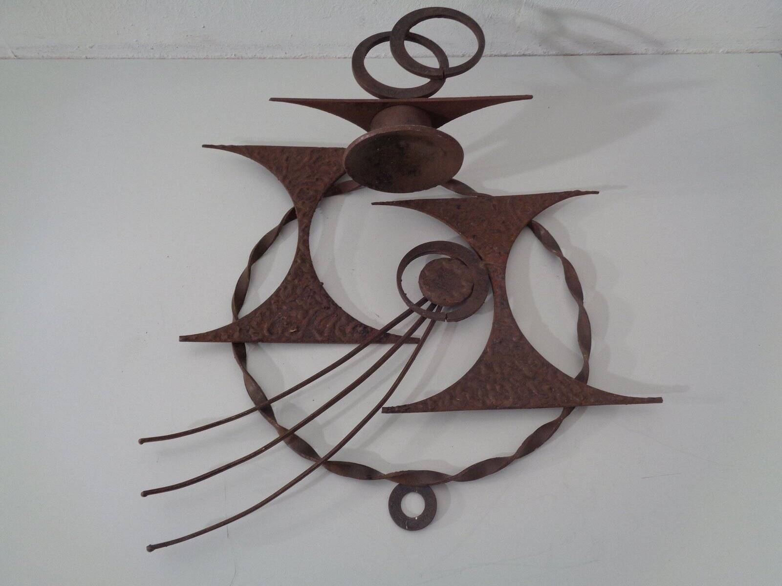 Brutalist Iron Candleholders by Henrik Horst, Denmark, 1960s, Set of 2