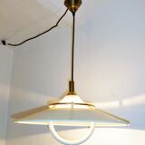 Metal and glass hanging lamp dating from the 1960s