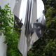 Hanging space age stainless steel