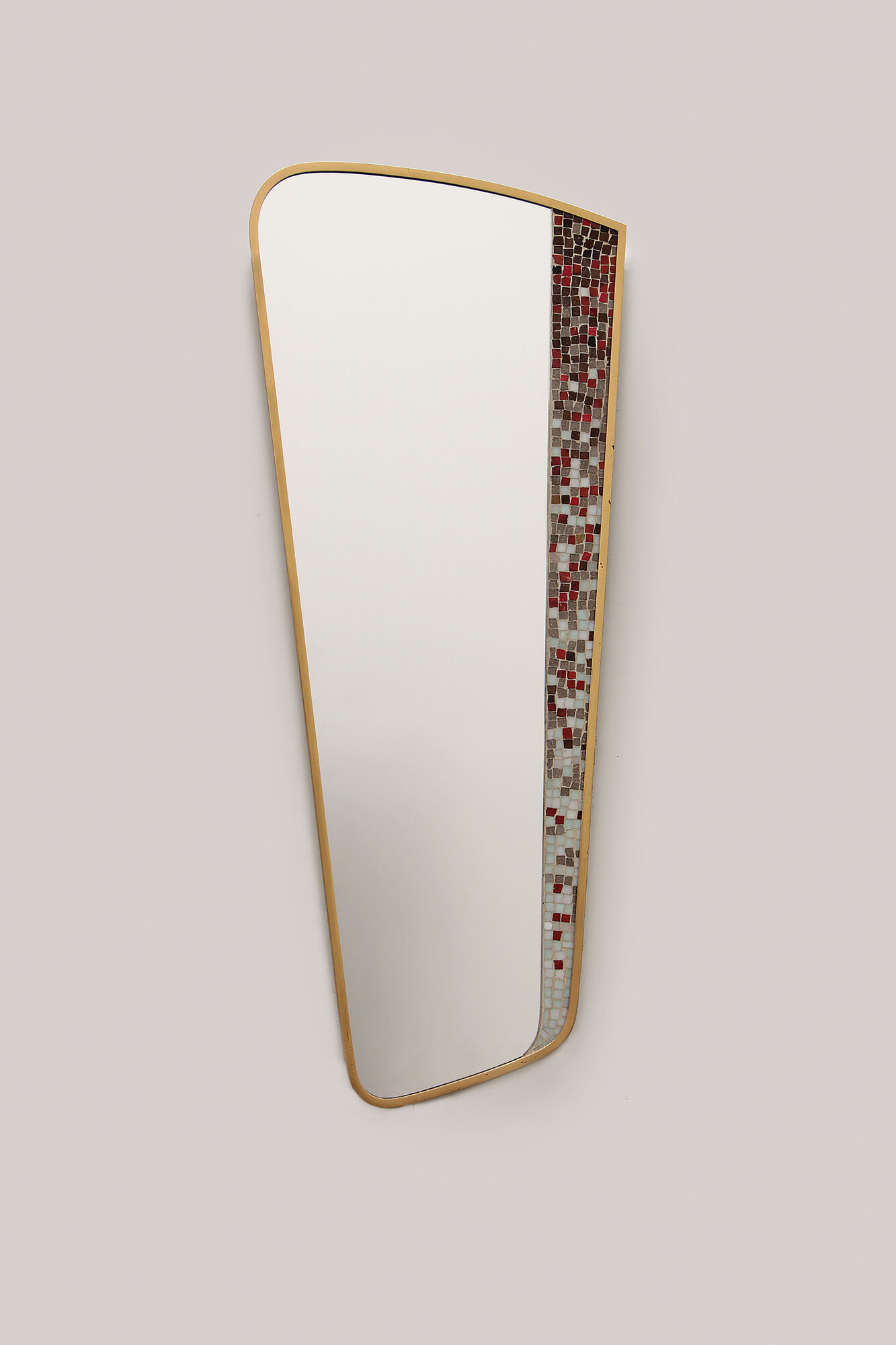 Vintage asymmetrical mirror with mosaic germany 1950