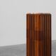 Art Deco oak and red marble pedestal or side table, France 1920s