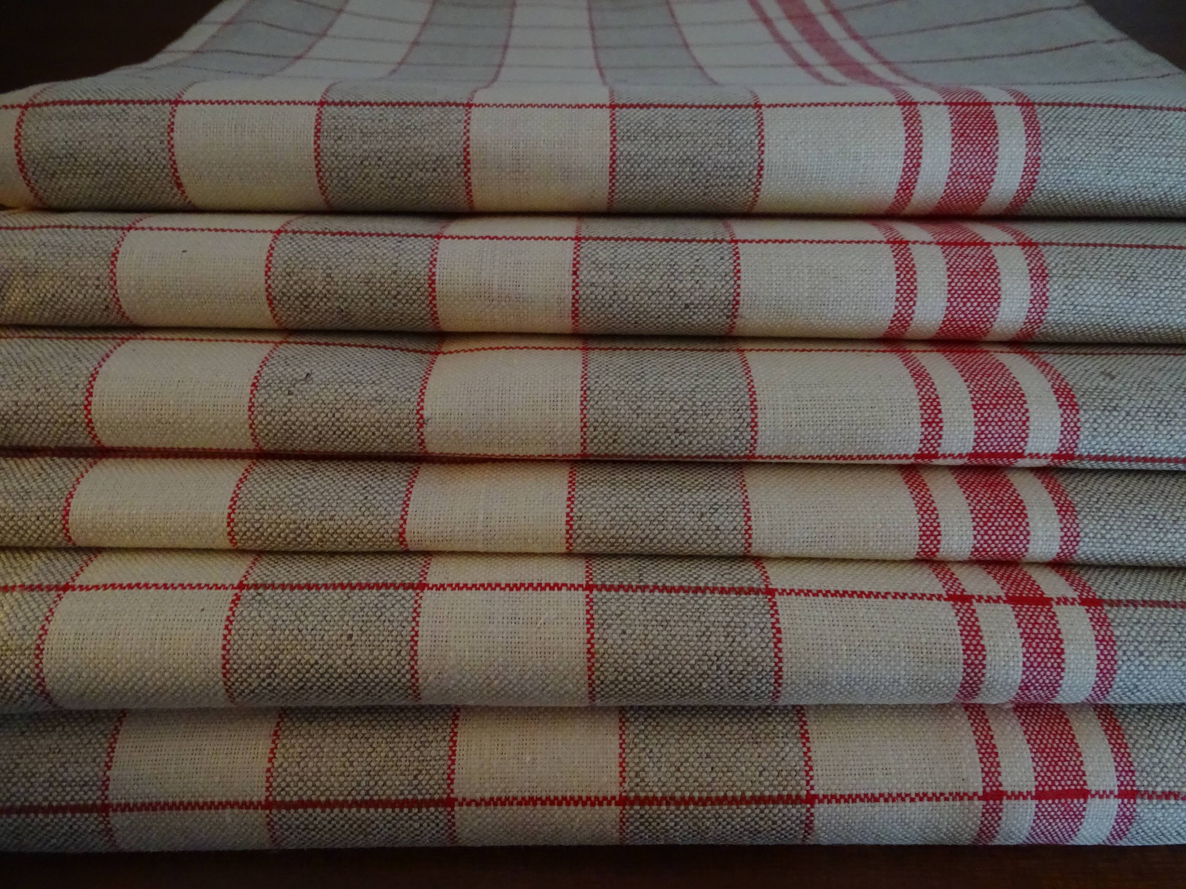 6 antique tea towels vintage cotton Métis 74 x 74