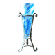 Vase opaline bleu  marbré  sur socle métal