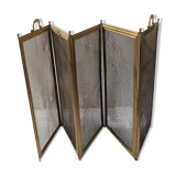 Ancient bronze and brass signed fire pare