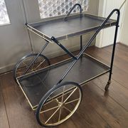 Vintage Italian brass and metal bar cart, 1950s