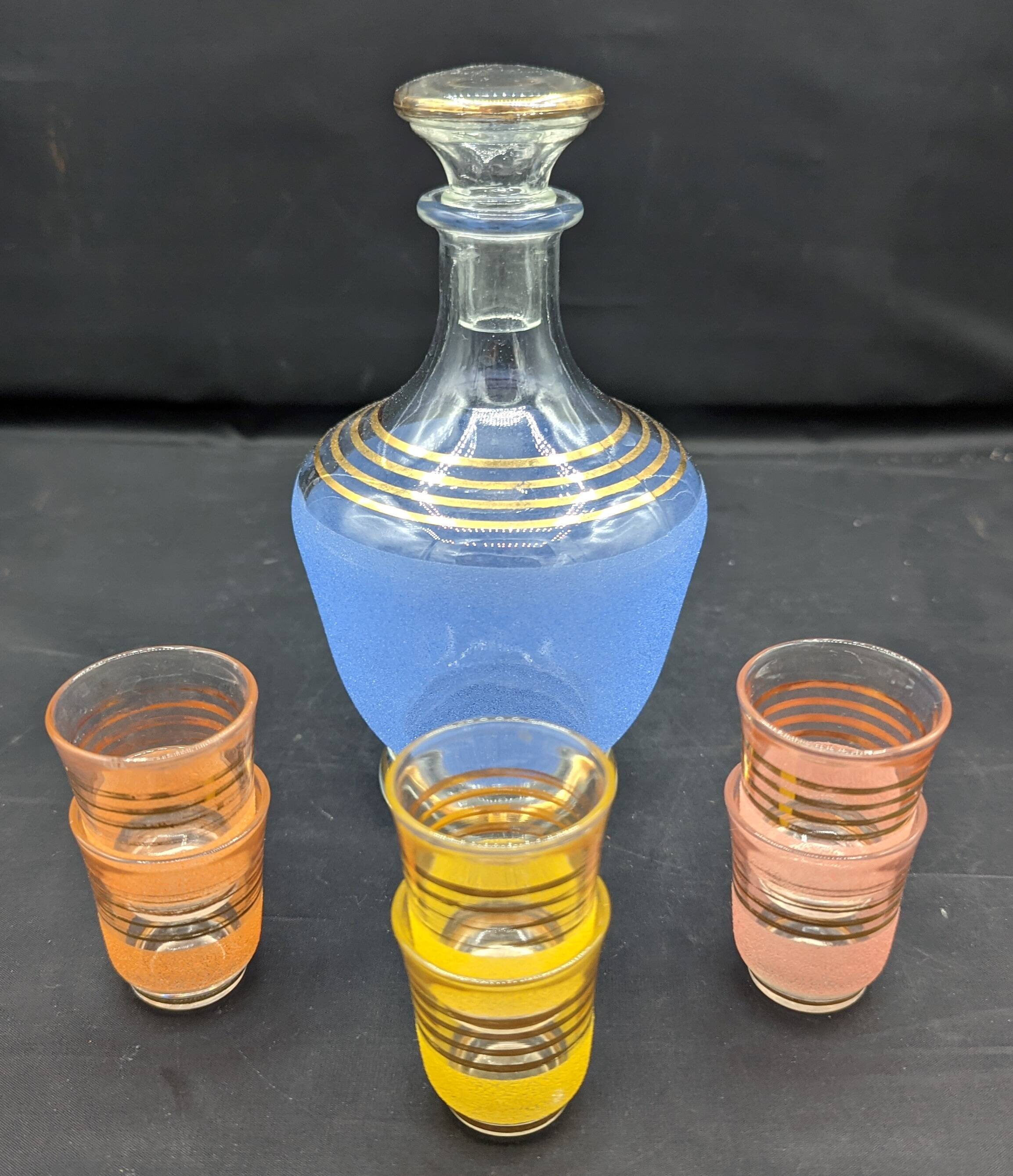 Liqueur alcohol service Aperitif Digestive Kitchen Tableware Blue carafe