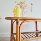 Rattan and bamboo coffee table
