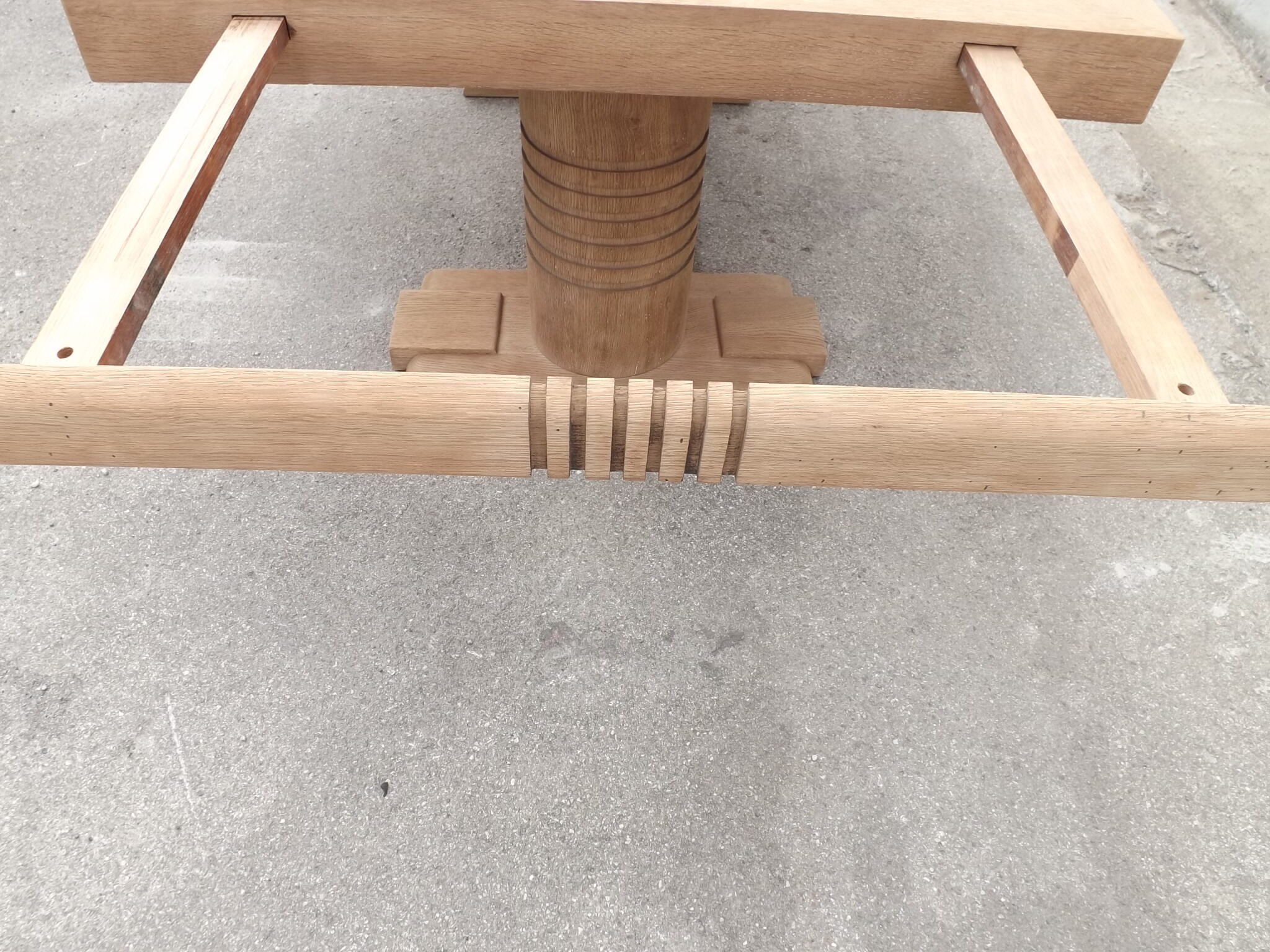 Oak table by Charles Dudouyt brutaliste art deco 1930