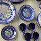 Superb complete table service "Taous" in cobalt blue porcelain.