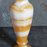 Baluster vase in real vintage honey onyx stone 25 cm