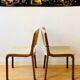 Ensemble de 4 chaises vintage en teck et laine