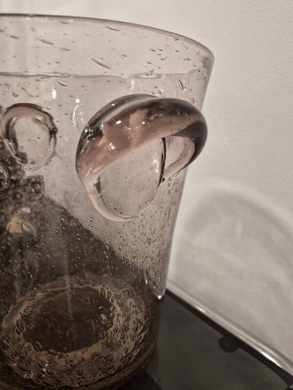 Seau a champagne biot verre bullé mauve