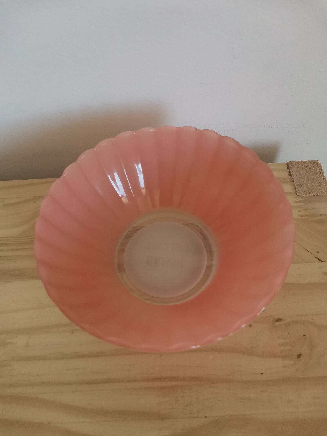 Fluted glass bowl vintage flower pink huilor dulciné