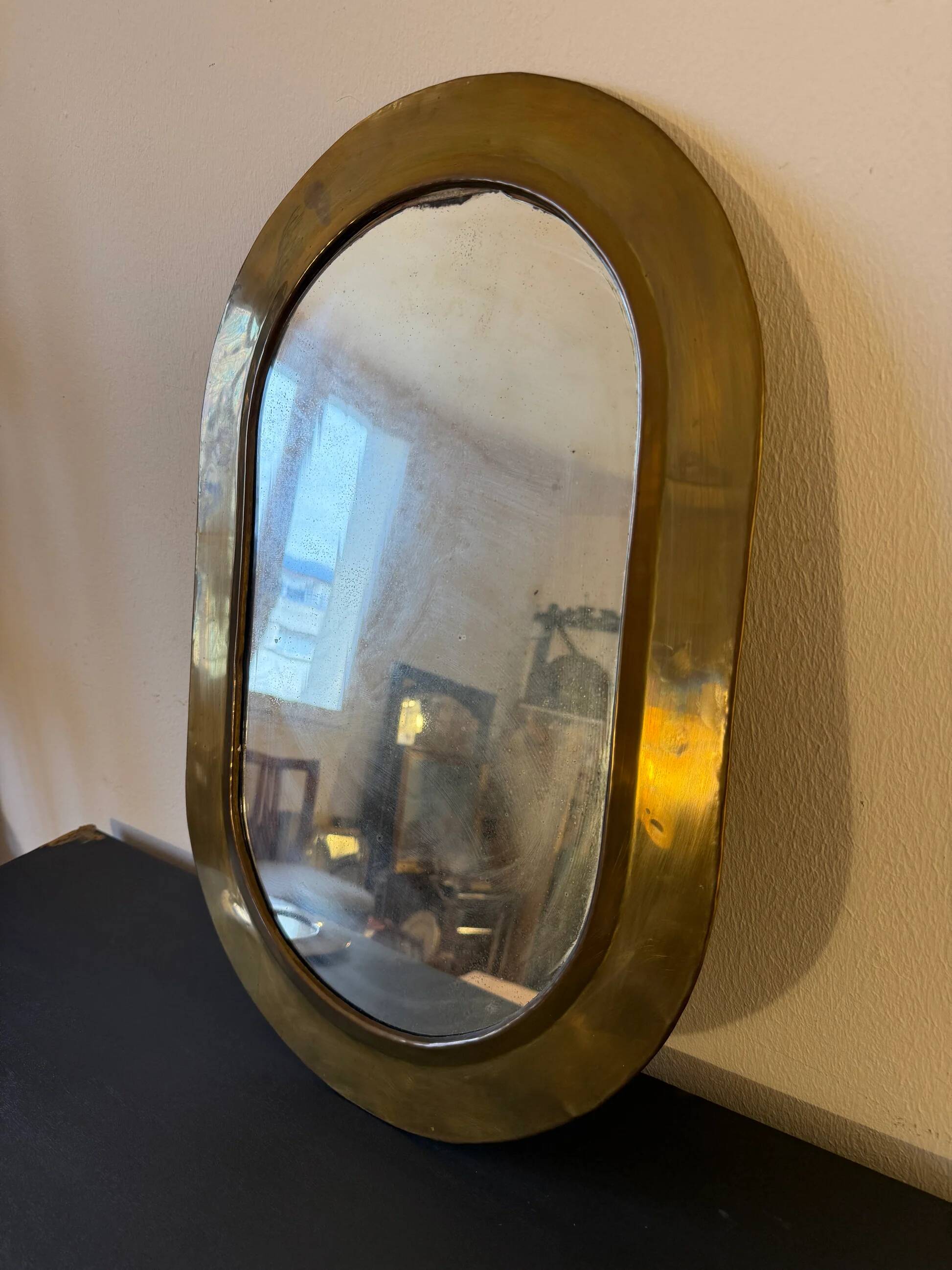 Antique gilded brass mirror (Egyptian craftsmanship)