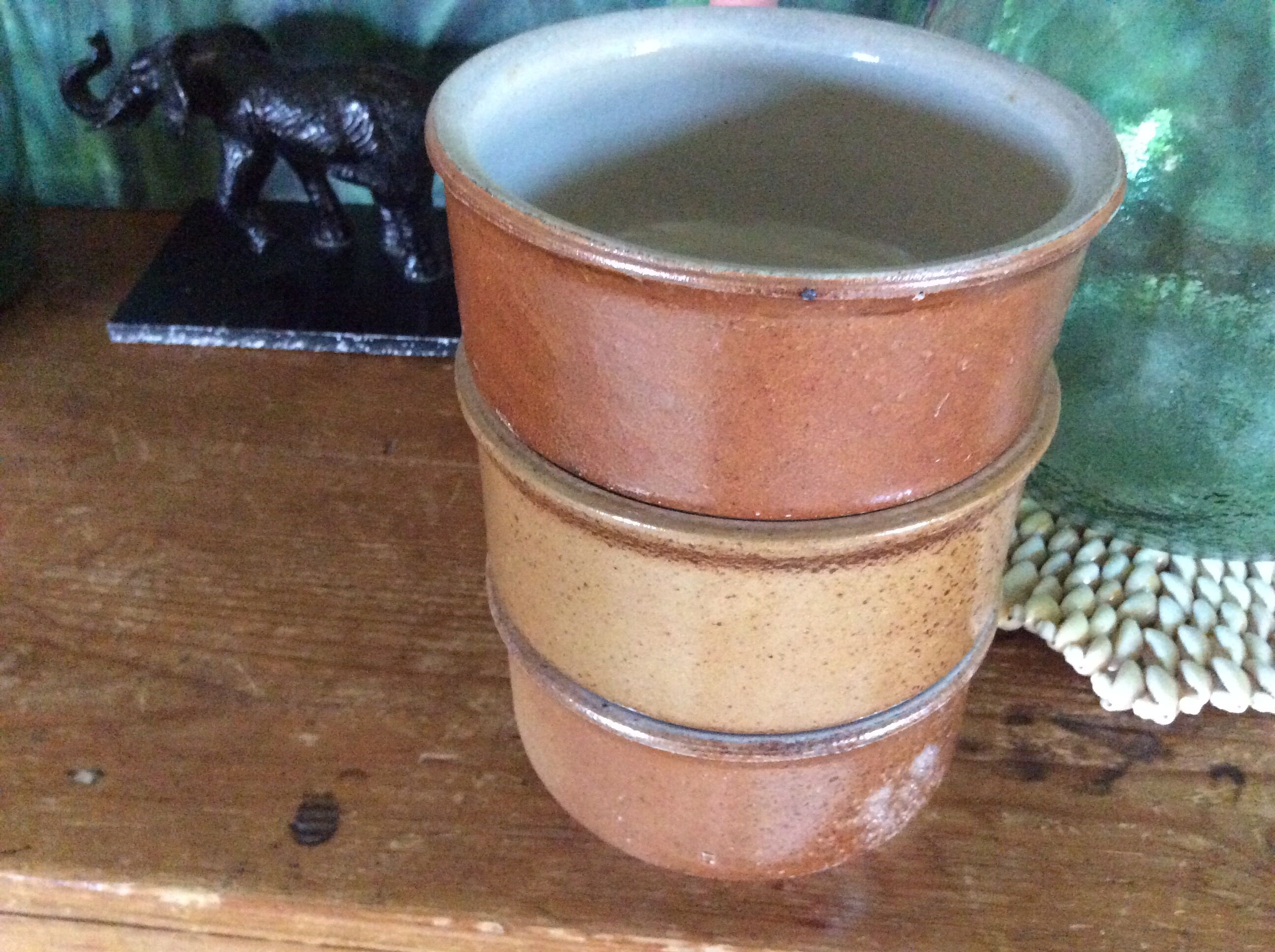 Series of 3 sandstone bowls