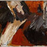 Original Swedish oil on canvas – “Fjällsida” by Sixten Fager – vintage & framed – 45 × 75.5 cm