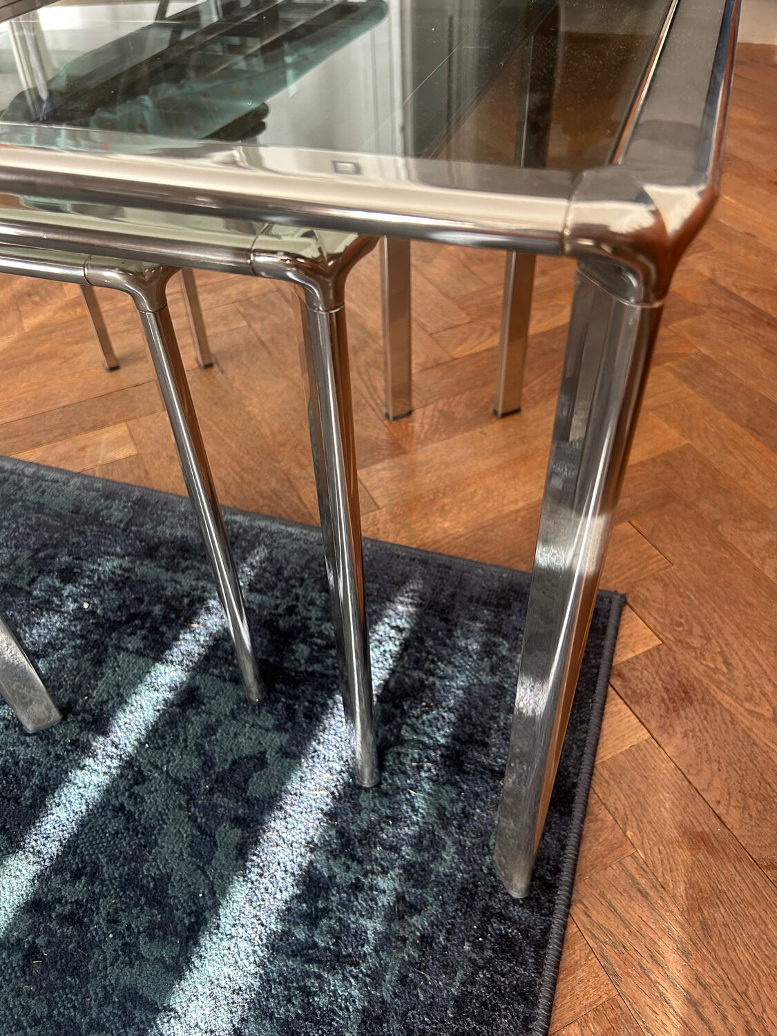 Chrome nesting tables designed and produced by Fratelli Orsenigo.