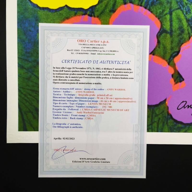 Lithographie Édition Limitée "Fleurs" par Andy Warhol par CMOA - Après - COA