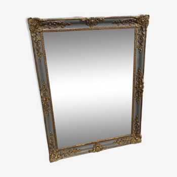 Napoleon III period mirror in wood and gilded and painted stucco, 106x83 cm