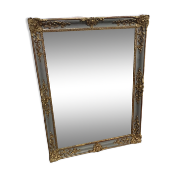 Napoleon III period mirror in wood and gilded and painted stucco, 106x83 cm