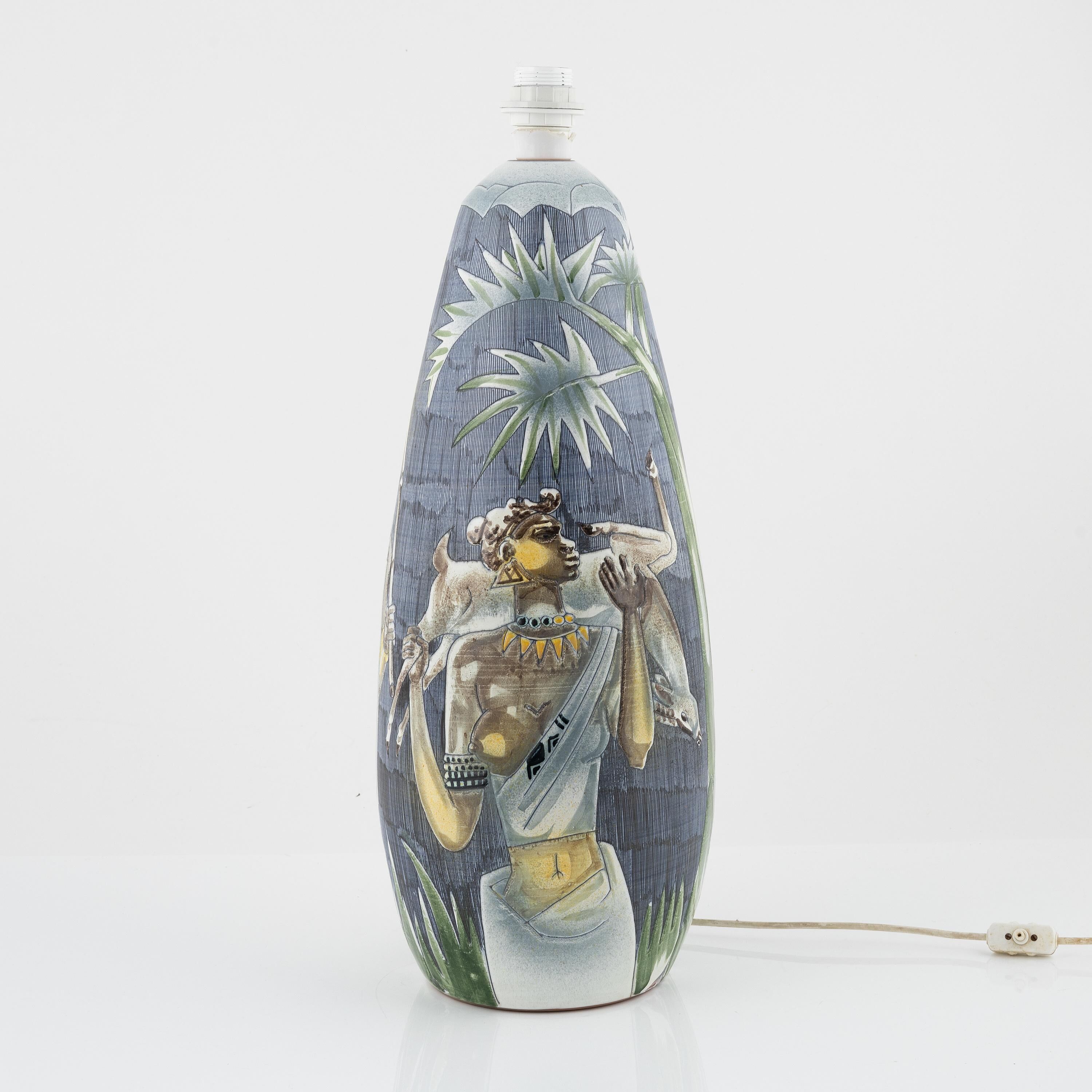 Marian Zawadski Tiglmans lamp ceramic Sweden 1962 Signed