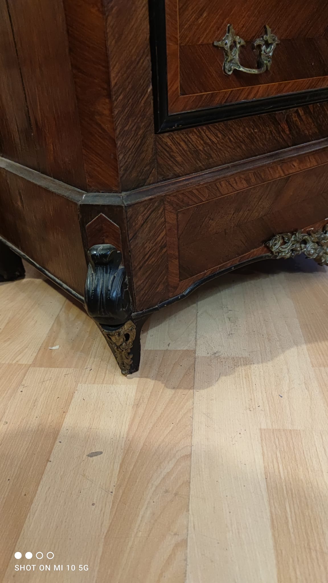 Weekly cabinet in rosewood from Rio and India and blackened pear Napoleon III