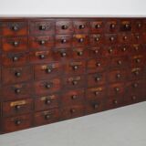 Antique Hardwood Apothecary Cabinet / Bank of Drawers, England, 19th Centur