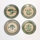 4 Vietri plates decorated by Fabbrica Ceramica Avallone, 1930s