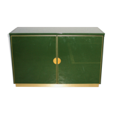 Italian emerald green and brass cabinet ,1970