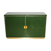 Italian emerald green and brass cabinet ,1970