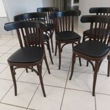 Suite of 6 chairs of vintage bistrot 1960