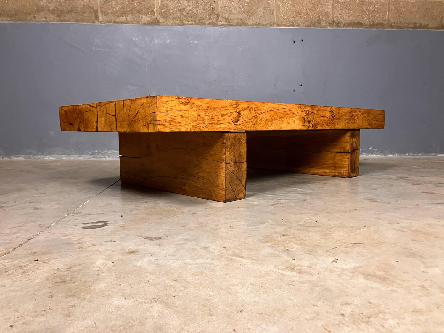 Brutalist Japandi Wabi Sabi coffee table