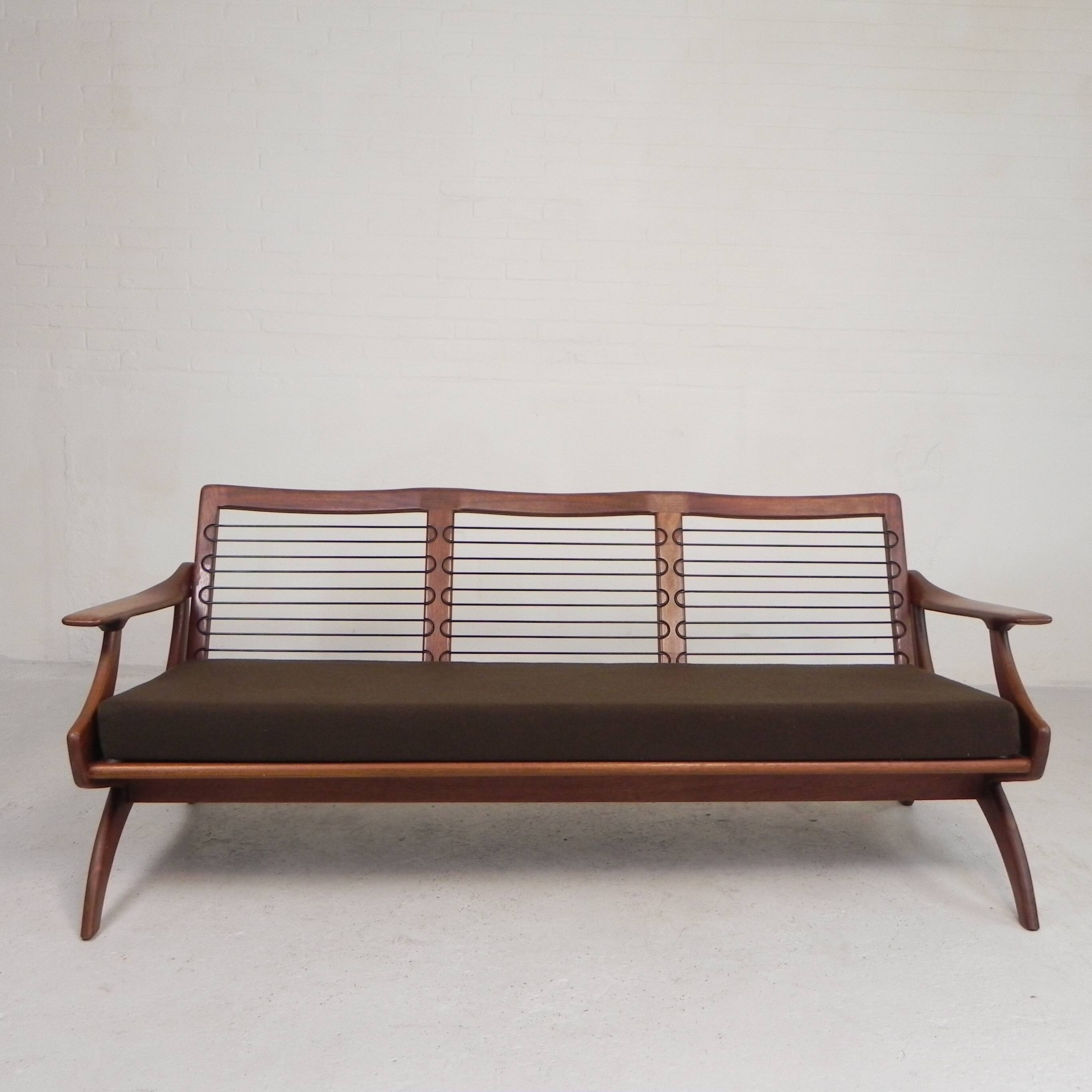 Three-seater teak sofa from De Ster Geldermalsen Gelderland, 1960s.