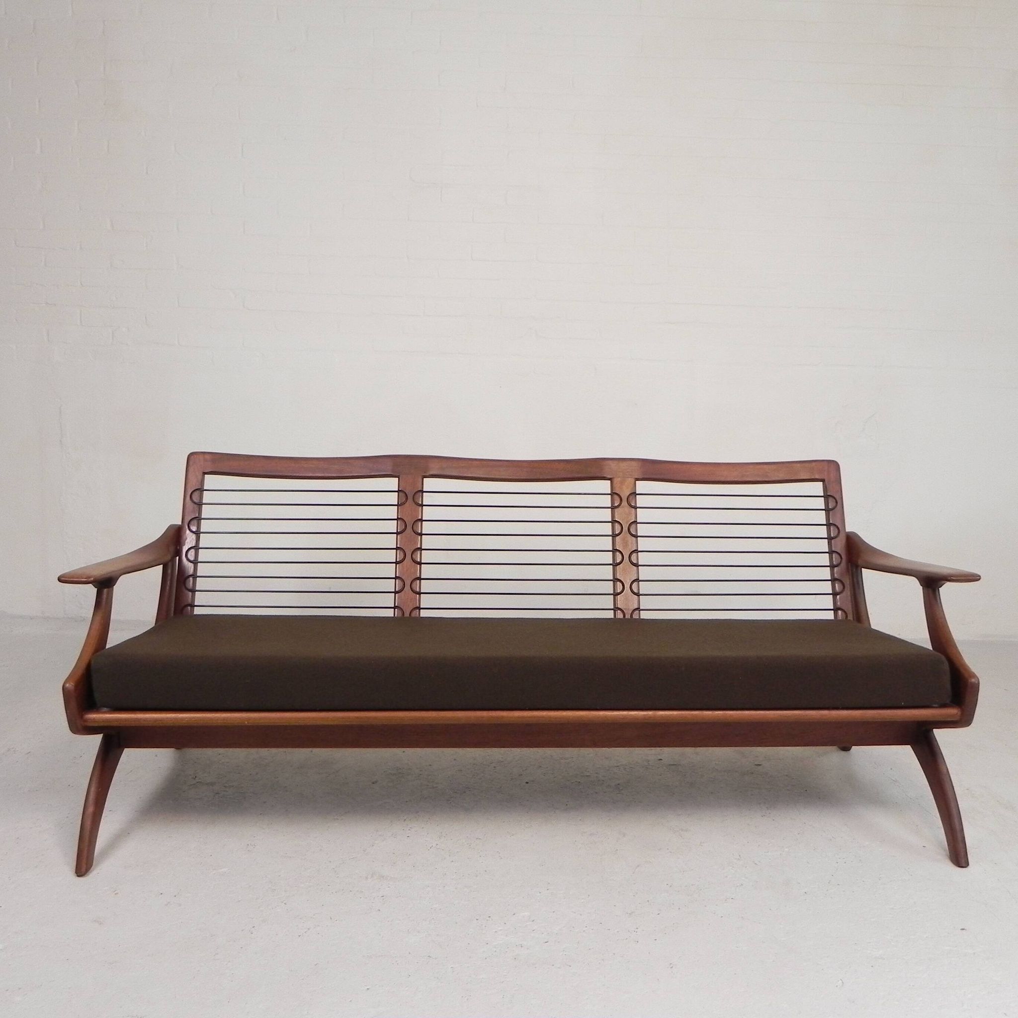 Three-seater teak sofa from De Ster Geldermalsen Gelderland, 1960s.