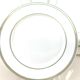 5 white dessert plates with green border 19,5cm