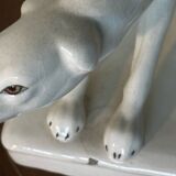 Paire de Barzoi - Lévriers blancs - céramique Art-Deco