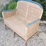 Fauteuil et table de jardin en rotin